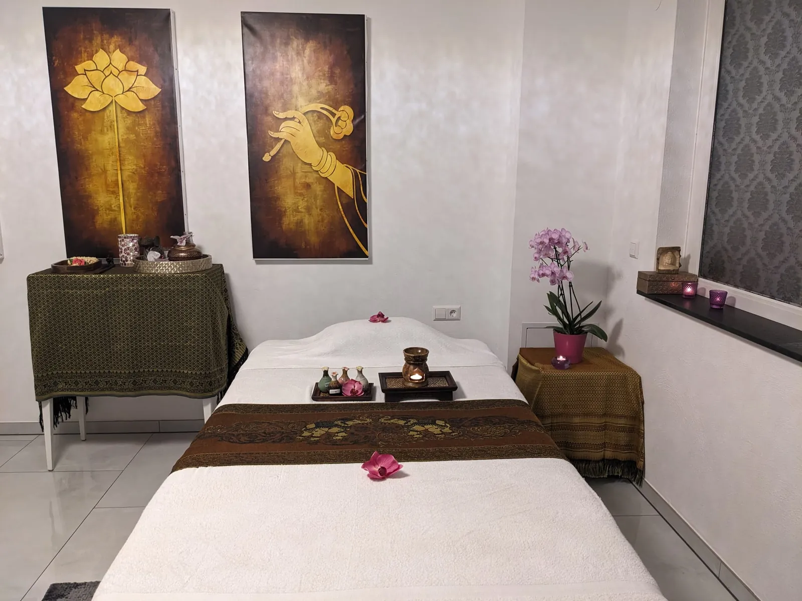 Detailaufnahme im Thai-Massage-Studio